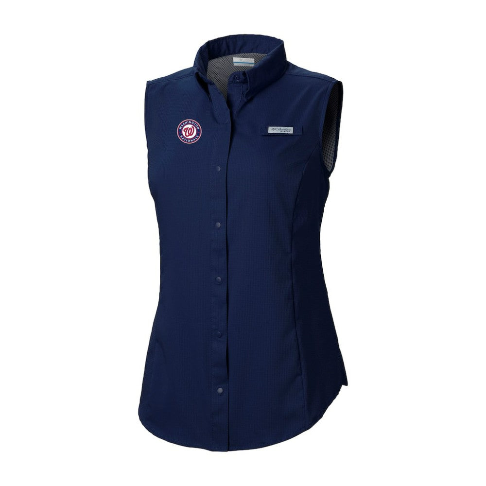 Washington Nationals Columbia Women's Tamiami Sleeveless Shirt - Navy