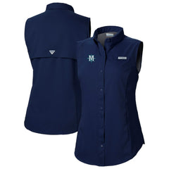 Seattle Mariners Columbia Women's Tamiami Sleeveless Shirt - Navy