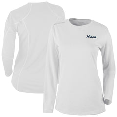 Miami Marlins Columbia Shotgun Long Sleeve T-Shirt - White T-shirts