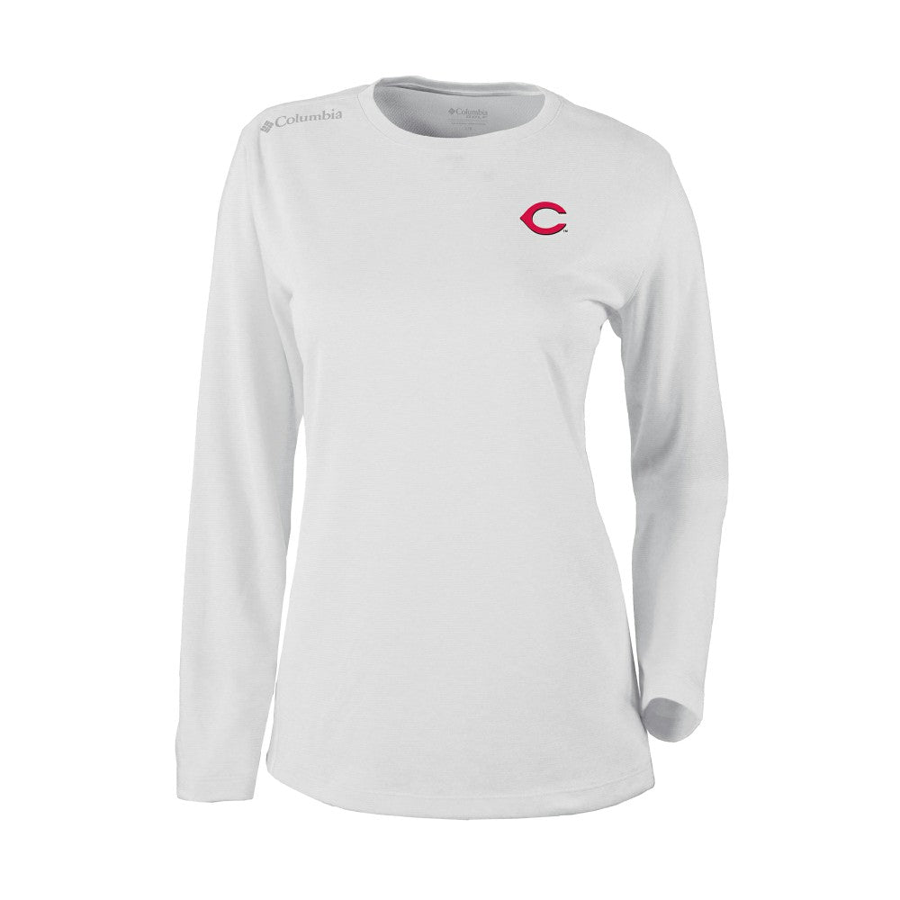 Cincinnati Reds Columbia Shotgun Long Sleeve T-Shirt - White T-shirts