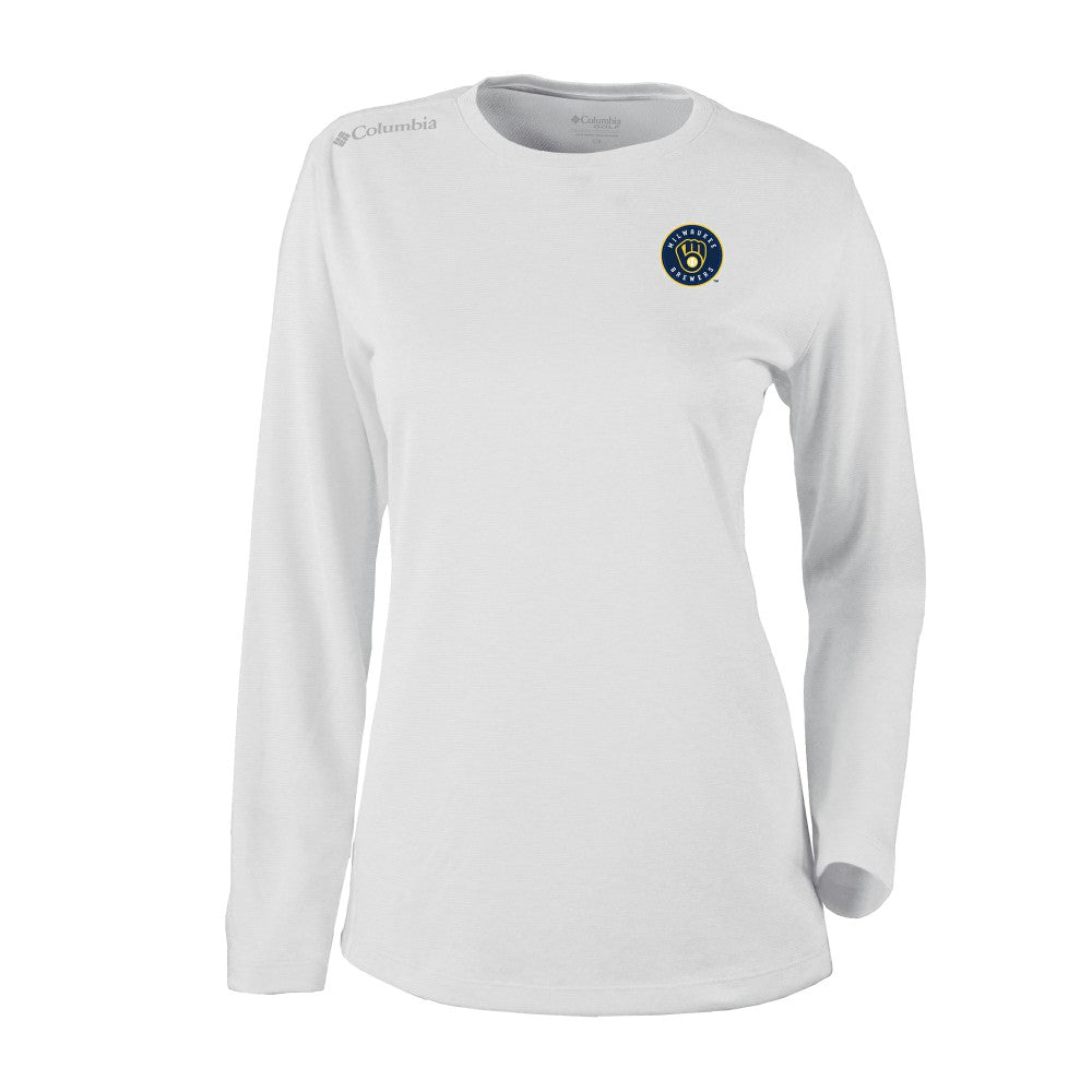 Milwaukee Brewers Columbia Shotgun Long Sleeve T-Shirt - White T-shirts