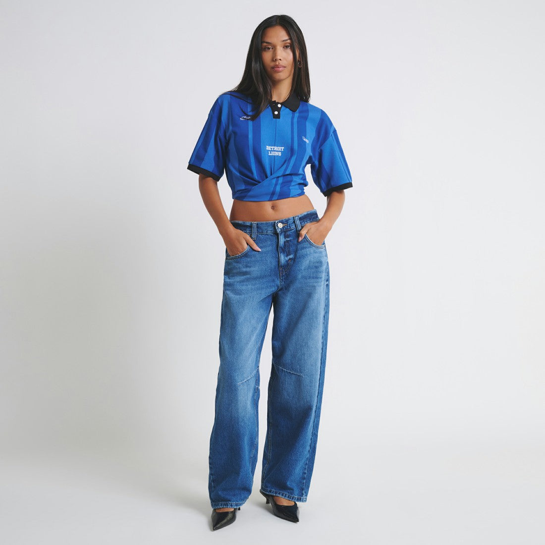 Detroit Lions Off Season Women's Rugby T-Shirt - Blue T-shirts