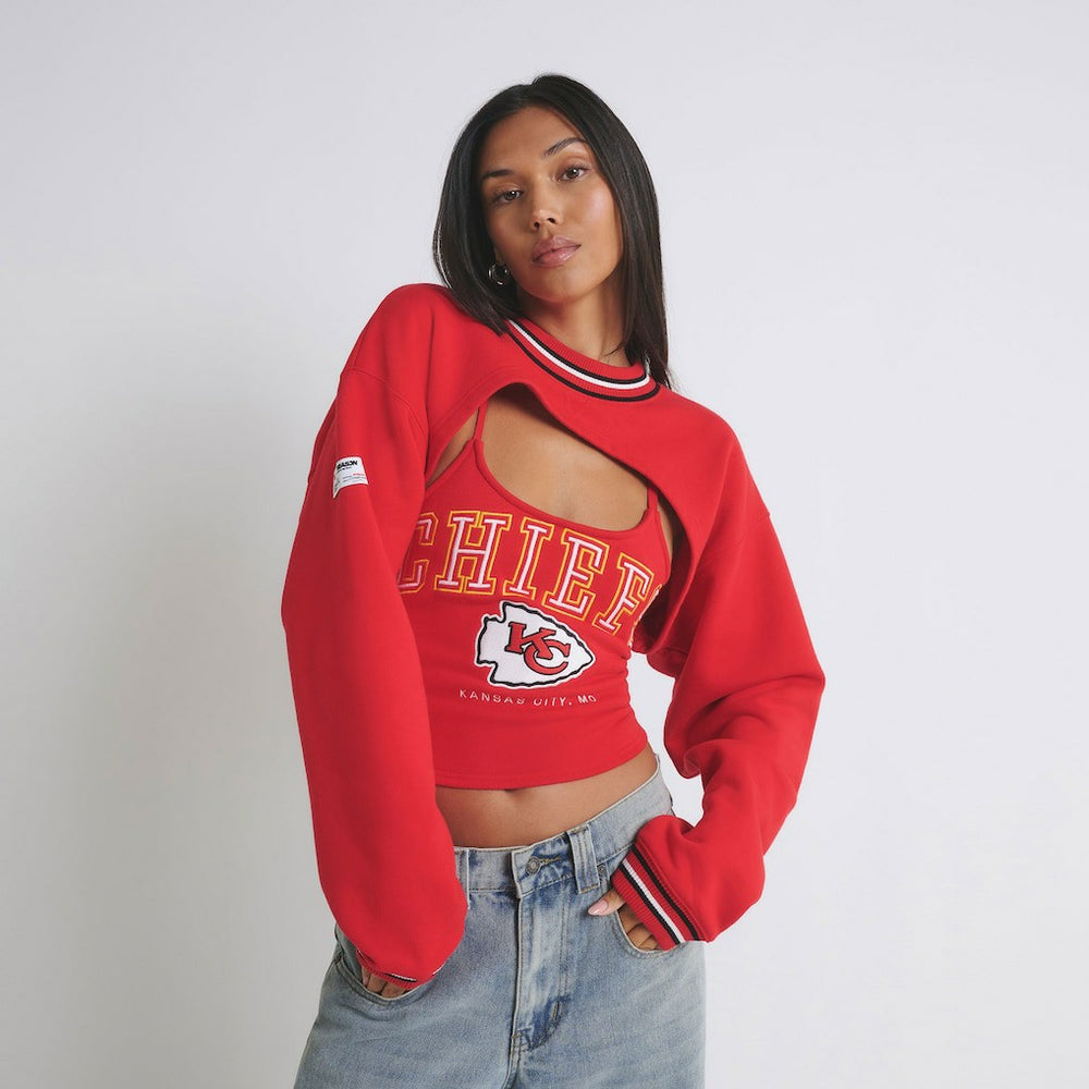 Kansas City Chiefs Off Season Women's Fleece Shrug Cami - Red