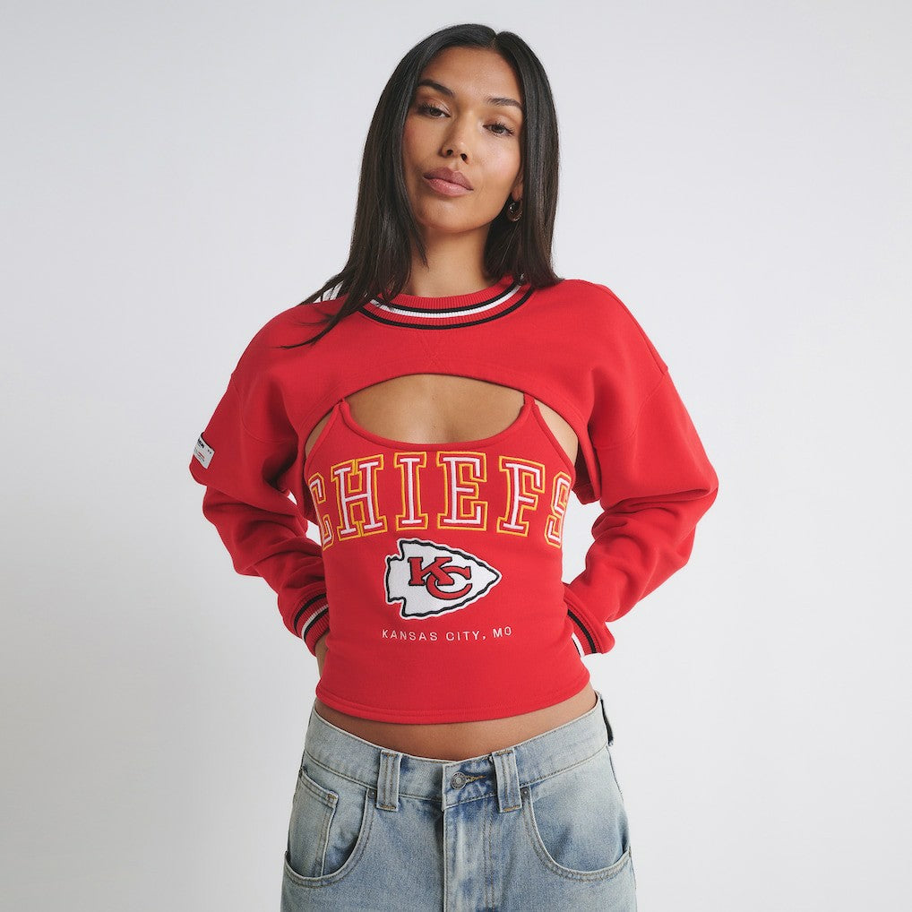 Kansas City Chiefs Off Season Women's Fleece Shrug Cami - Red