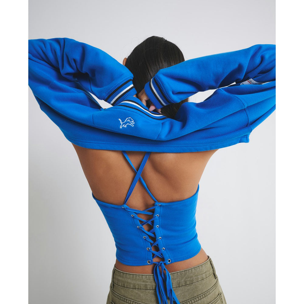 Detroit Lions Off Season Women's Fleece Shrug Cami - Blue