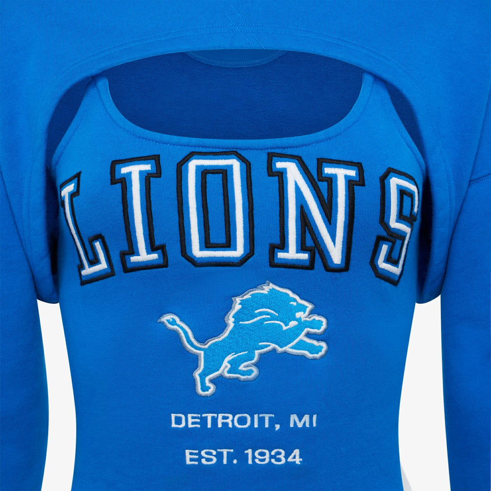 Detroit Lions Off Season Women's Fleece Shrug Cami - Blue