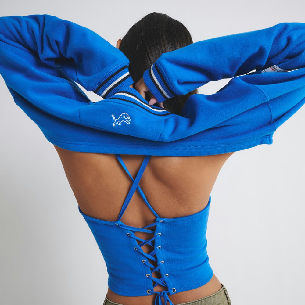 Detroit Lions Off Season Women's Fleece Shrug Cami - Blue
