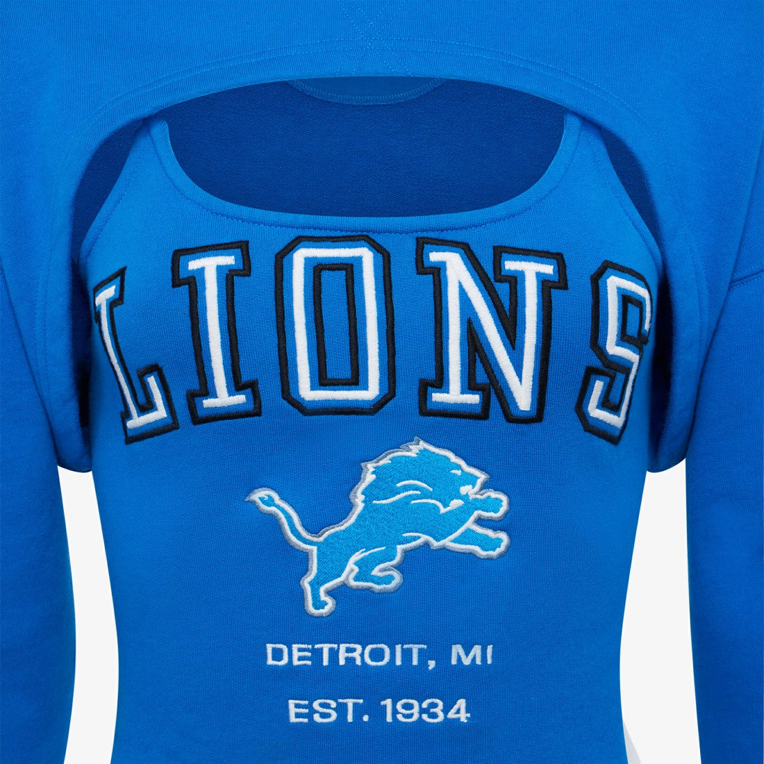 Detroit Lions Off Season Women's Fleece Shrug Cami - Blue