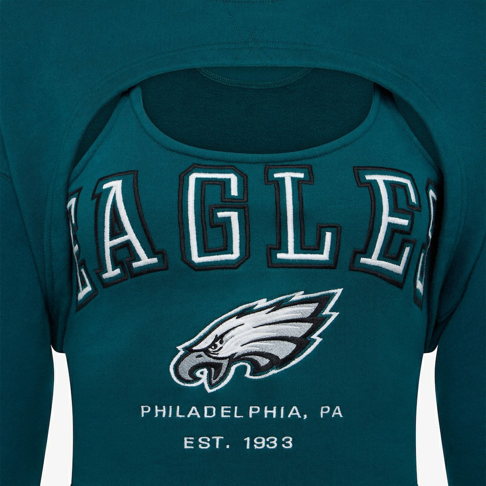 Philadelphia Eagles Off Season Women's Fleece Shrug Cami - Midnight Green