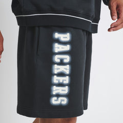 Green Bay Packers Off Season Unisex Fleece Shorts - Black Shorts