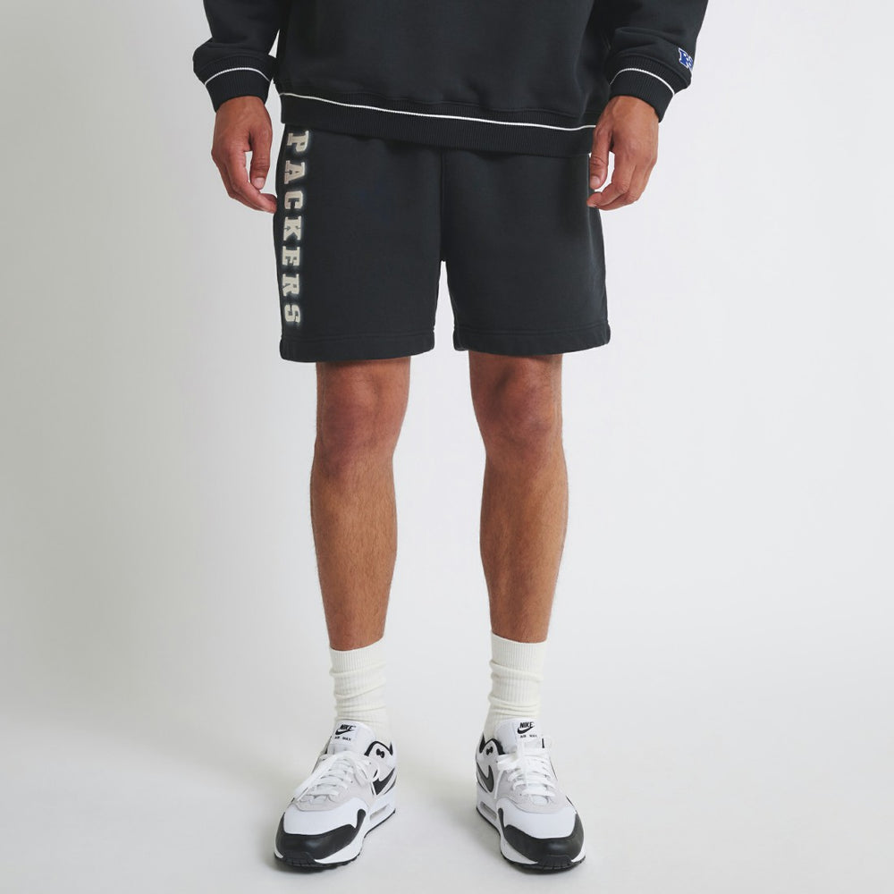 Green Bay Packers Off Season Unisex Fleece Shorts - Black Shorts
