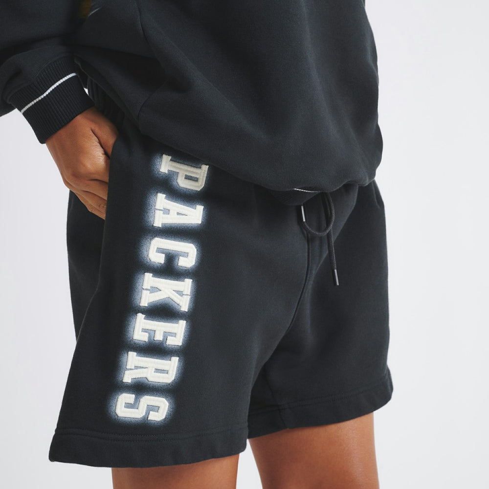 Green Bay Packers Off Season Unisex Fleece Shorts - Black Shorts