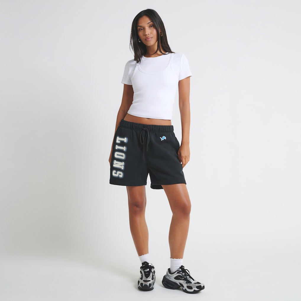 Detroit Lions Off Season Unisex Fleece Shorts - Black Shorts