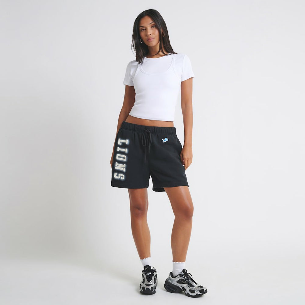 Detroit Lions Off Season Unisex Fleece Shorts - Black Shorts