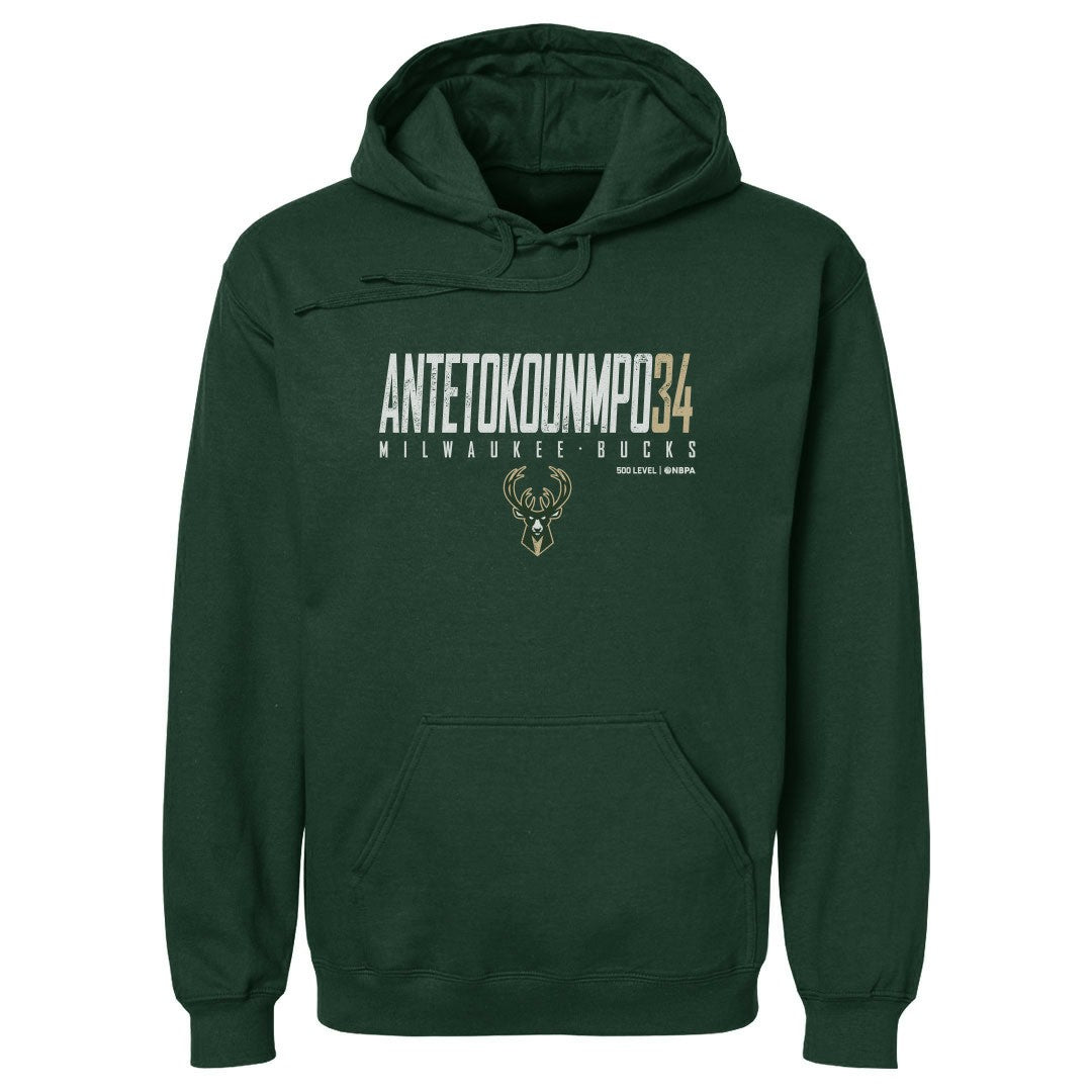 Giannis Antetokounmpo Milwaukee Bucks 500 Level Elite Pullover Hoodie Hunter Green outlet
