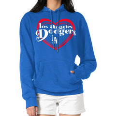 Los Angeles Dodgers G-III 4Her by Carl Banks Women's Double Heart Fleece Pullover Hoodie - Royal Hoodies