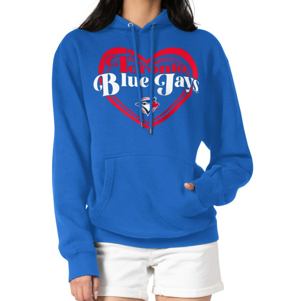 Toronto Blue Jays G-III 4Her by Carl Banks Women's Double Heart Fleece Pullover Hoodie - Royal Hoodies