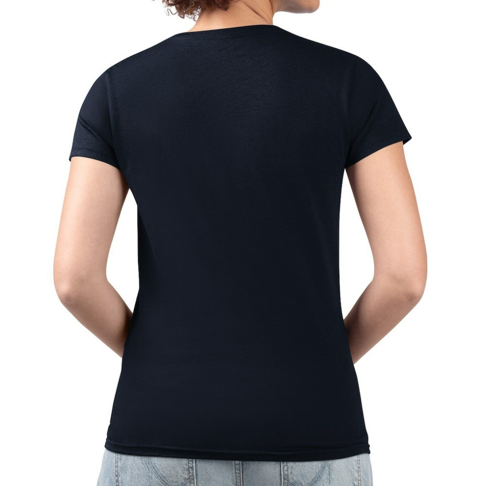 Washington Nationals G-III 4Her by Carl Banks Women's Super-Slim Fit Lightweight Retro Roses V-Neck T-Shirt - Navy T-shirts