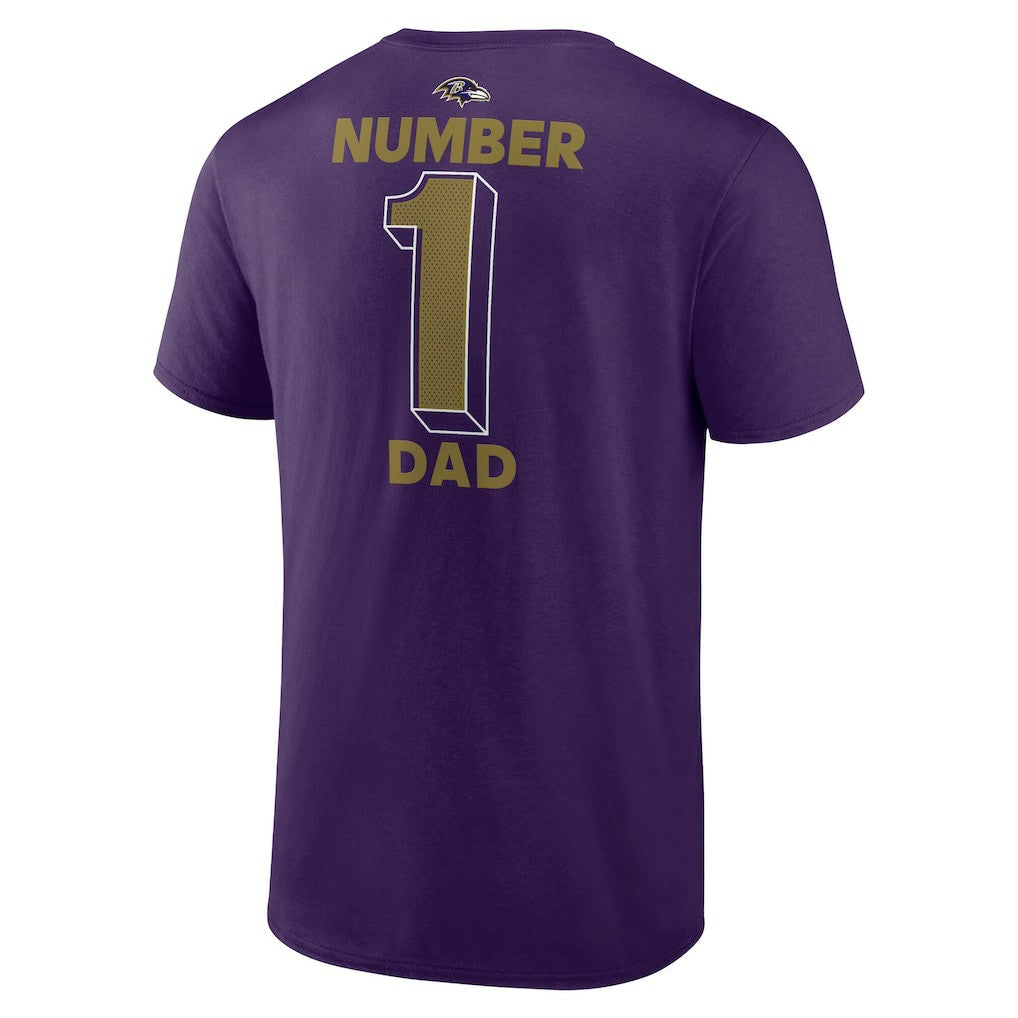 Baltimore Ravens #1 Dad Jersey T-Shirt - Purple T-shirts