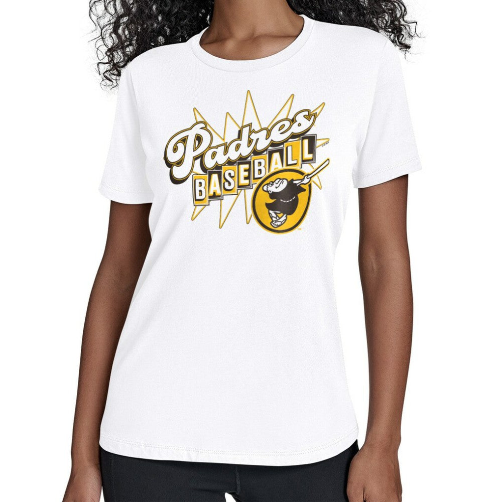 San Diego Padres Starter Women's Drive-In T-Shirt - White T-shirts