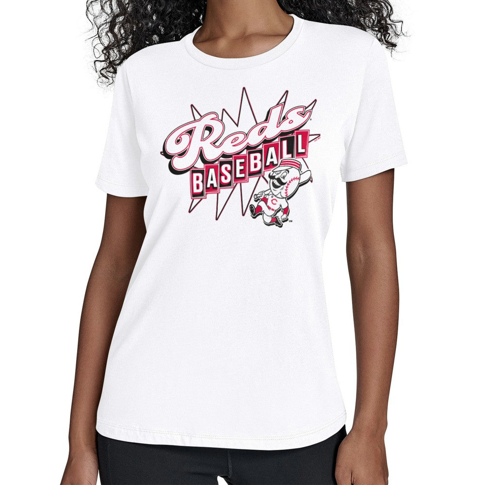 Cincinnati Reds Starter Women's Drive-In T-Shirt - White T-shirts