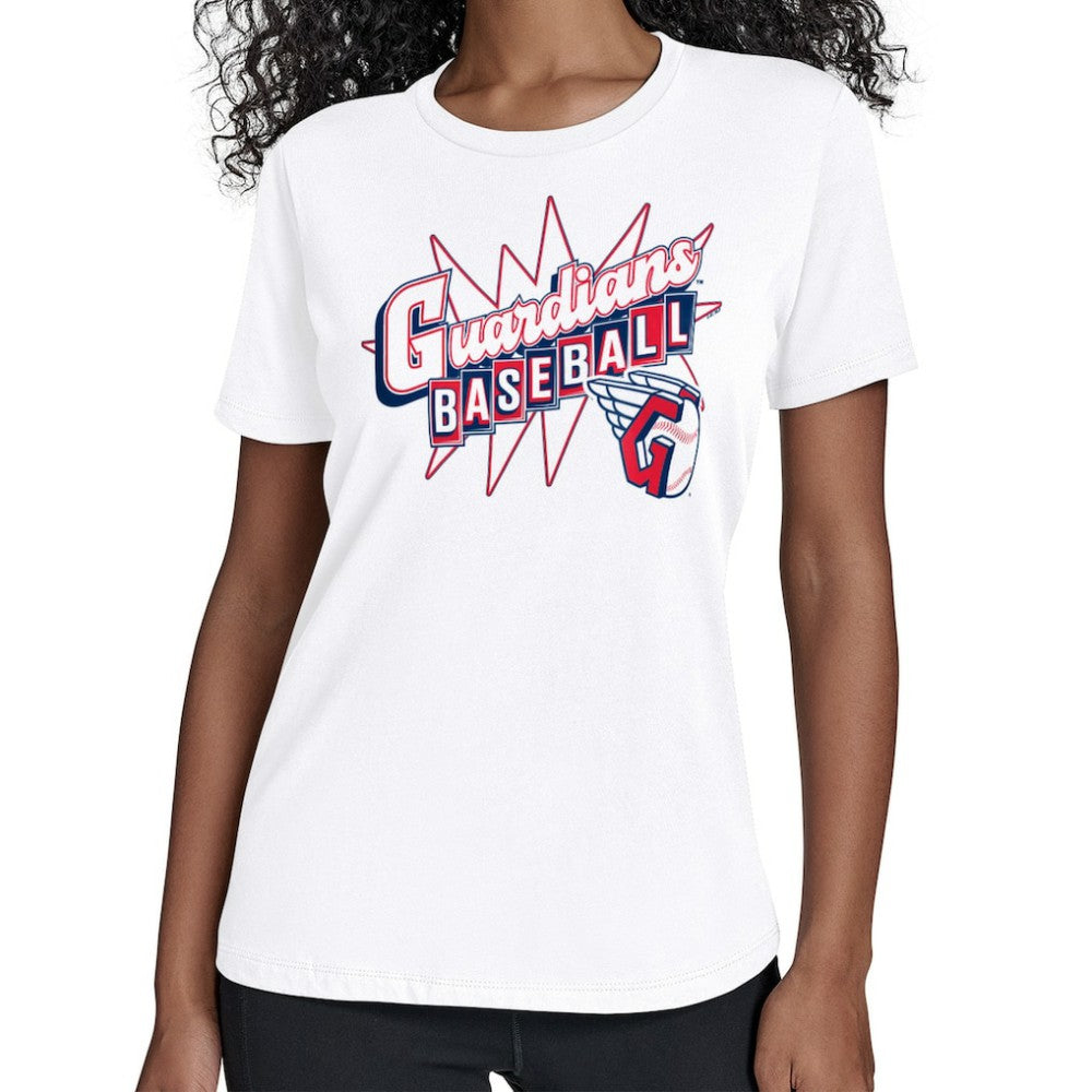 Cleveland Guardians Starter Women's Drive-In T-Shirt - White T-shirts