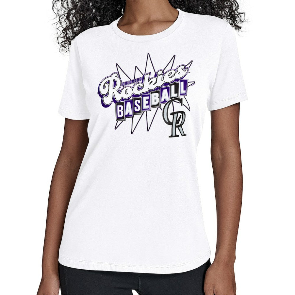 Colorado Rockies Starter Women's Drive-In T-Shirt - White T-shirts