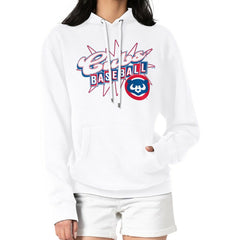 Chicago Cubs Starter Women's Drive-In Pullover Hoodie - White Hoodies