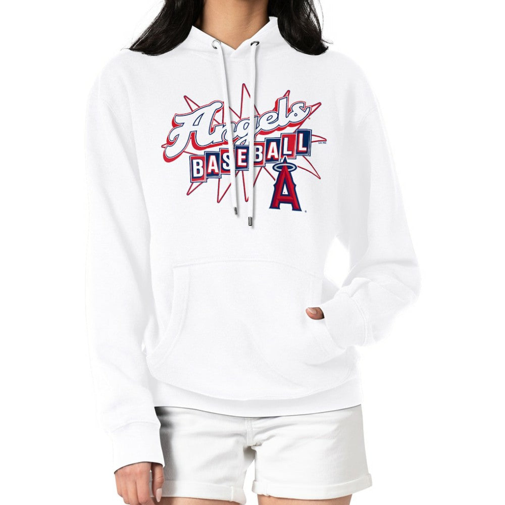 Los Angeles Angels Starter Women's Drive-In Pullover Hoodie - White Hoodies