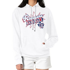 Texas Rangers Starter Women's Drive-In Pullover Hoodie - White Hoodies