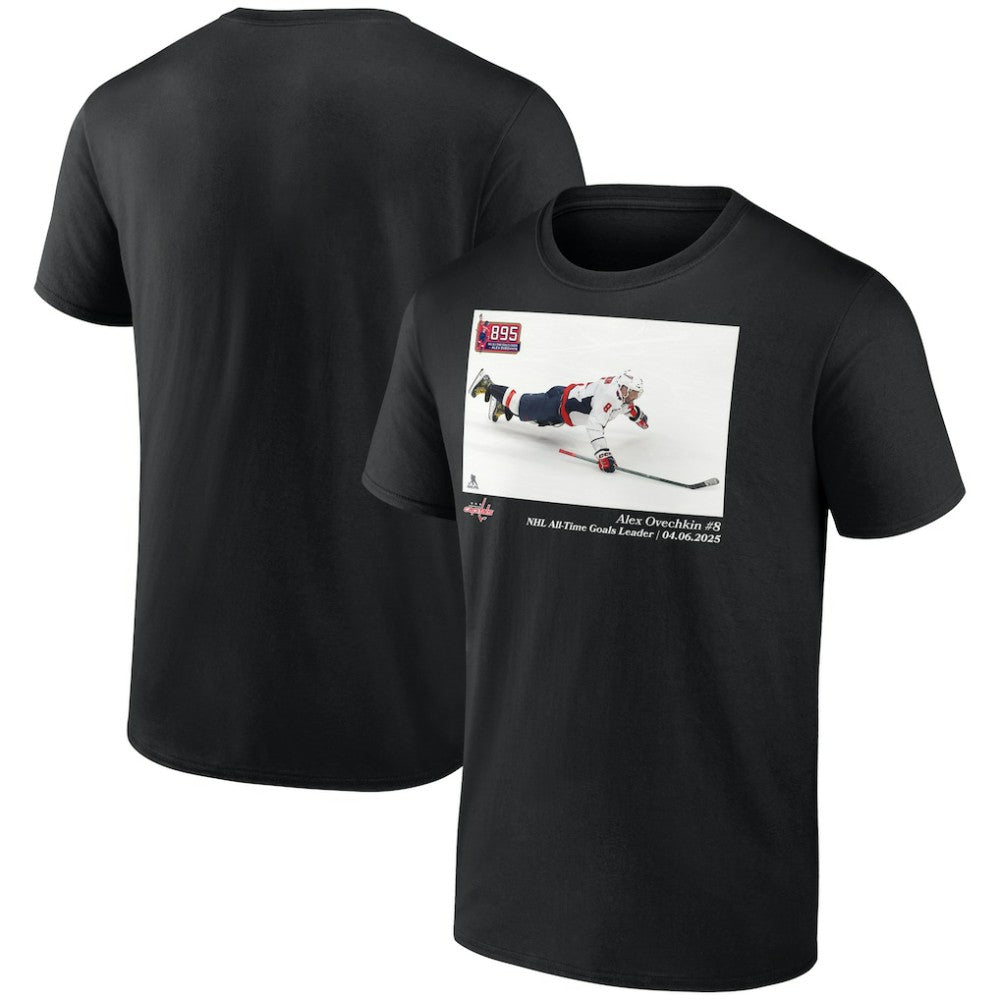 Alexander Ovechkin Washington Capitals NHL All-Time Goals Leader T-Shirt - Black | US 203082220