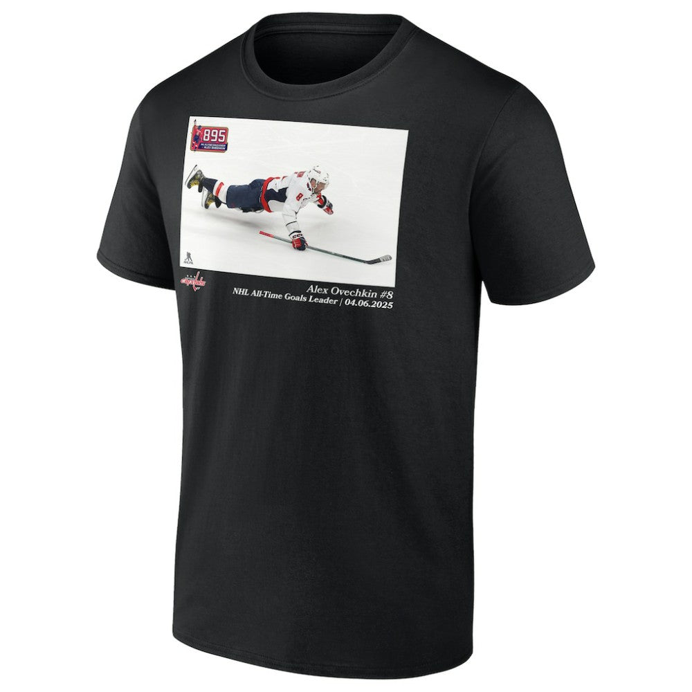 Alexander Ovechkin Washington Capitals NHL All-Time Goals Leader T-Shirt - Black | US 203082220