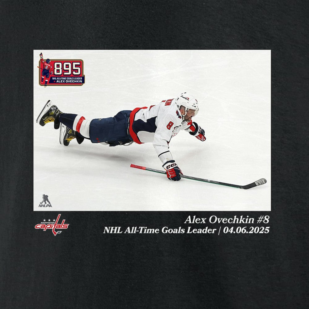 Alexander Ovechkin Washington Capitals NHL All-Time Goals Leader T-Shirt - Black | US 203082220