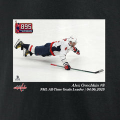 Alexander Ovechkin Washington Capitals NHL All-Time Goals Leader T-Shirt - Black | US 203082220