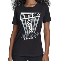 Chicago White Sox Starter Women's Poster Print T-Shirt - Black T-shirts