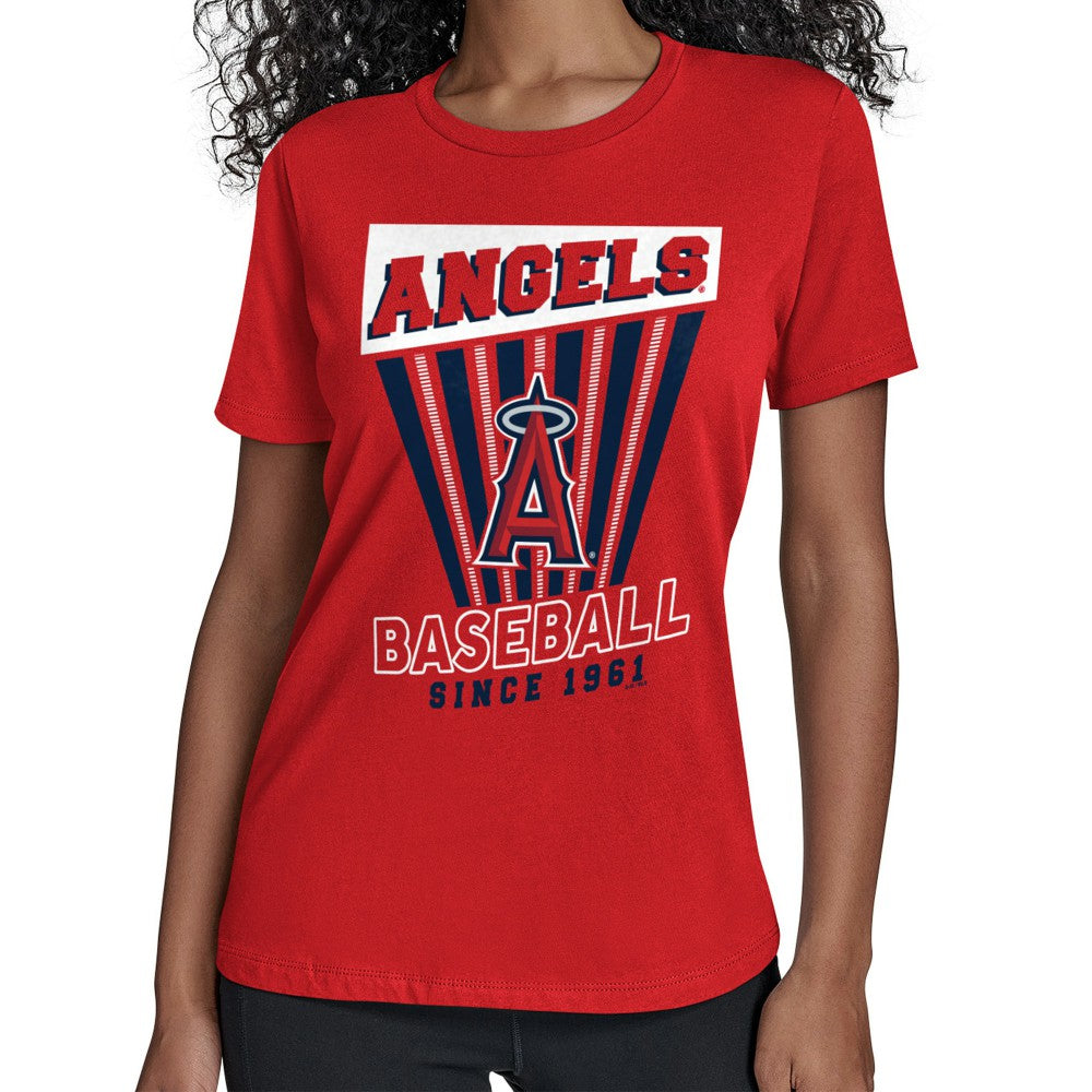 Los Angeles Angels Starter Women's Poster Print T-Shirt - Red T-shirts