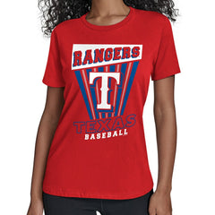 Texas Rangers Starter Women's Poster Print T-Shirt - Red T-shirts