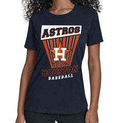 Houston Astros Starter Women's Poster Print T-Shirt - Navy T-shirts