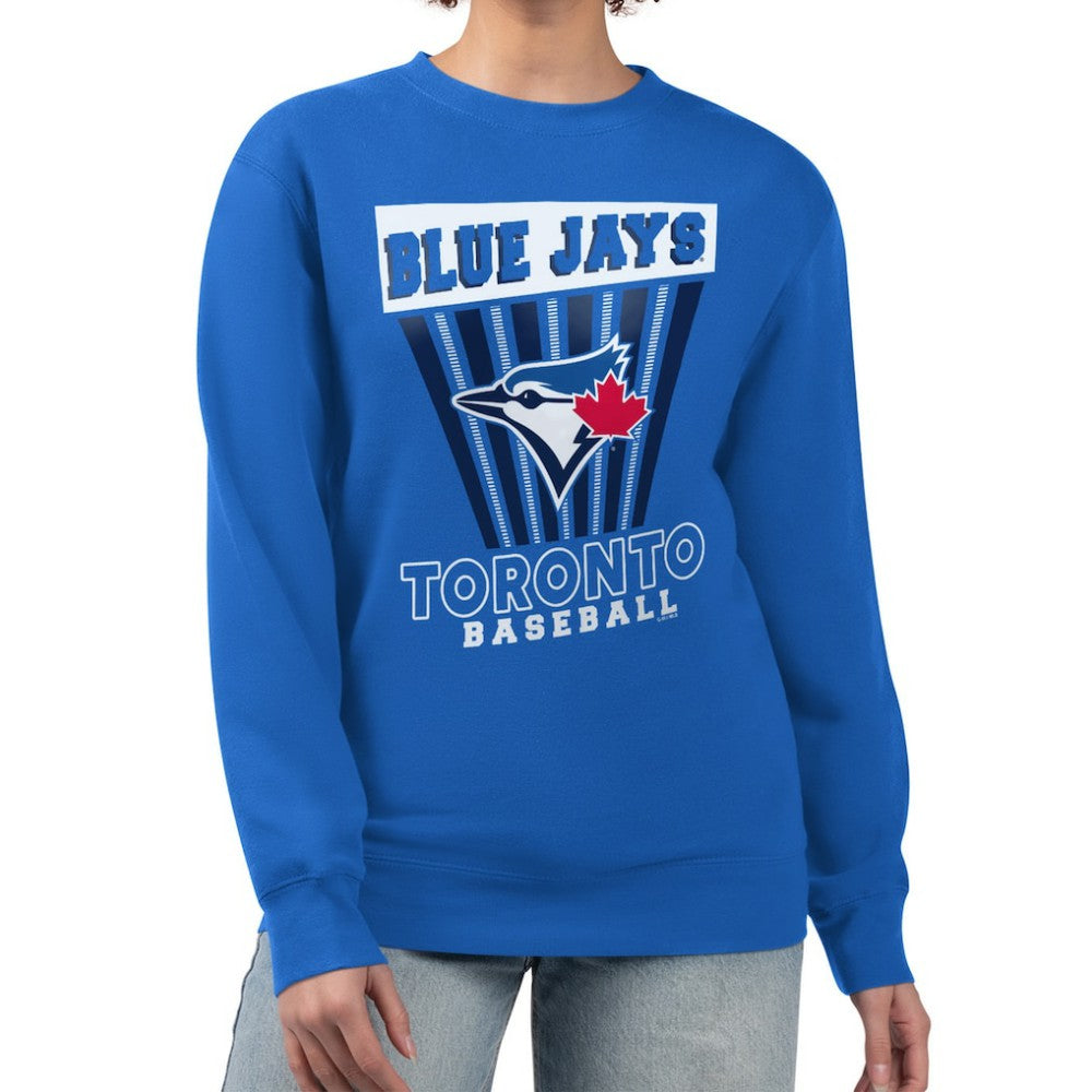 Toronto Blue Jays Starter Women's Poster Print Pullover Sweatshirt - Royal Pullover