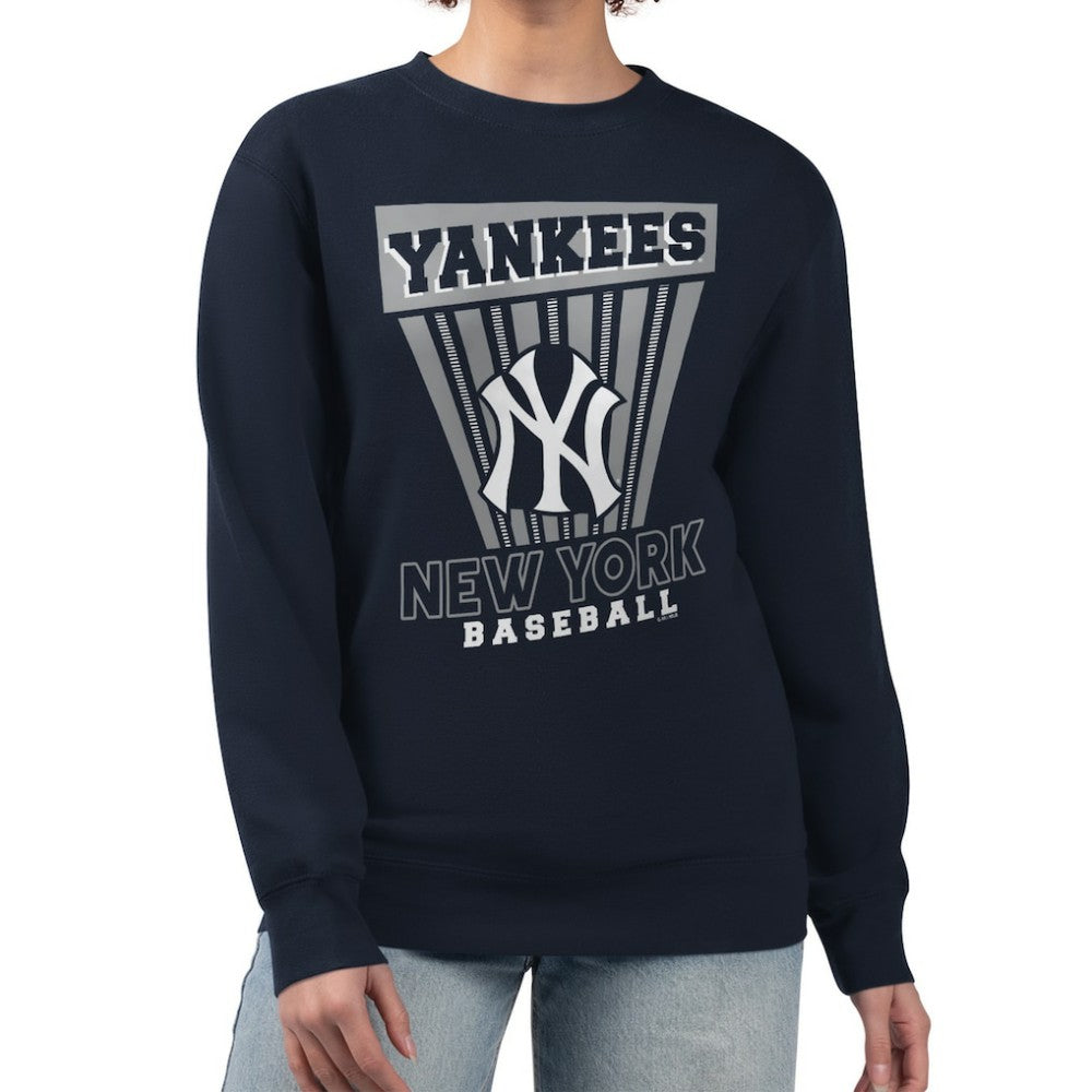 New York Yankees Starter Women's Poster Print Pullover Sweatshirt - Navy Pullover
