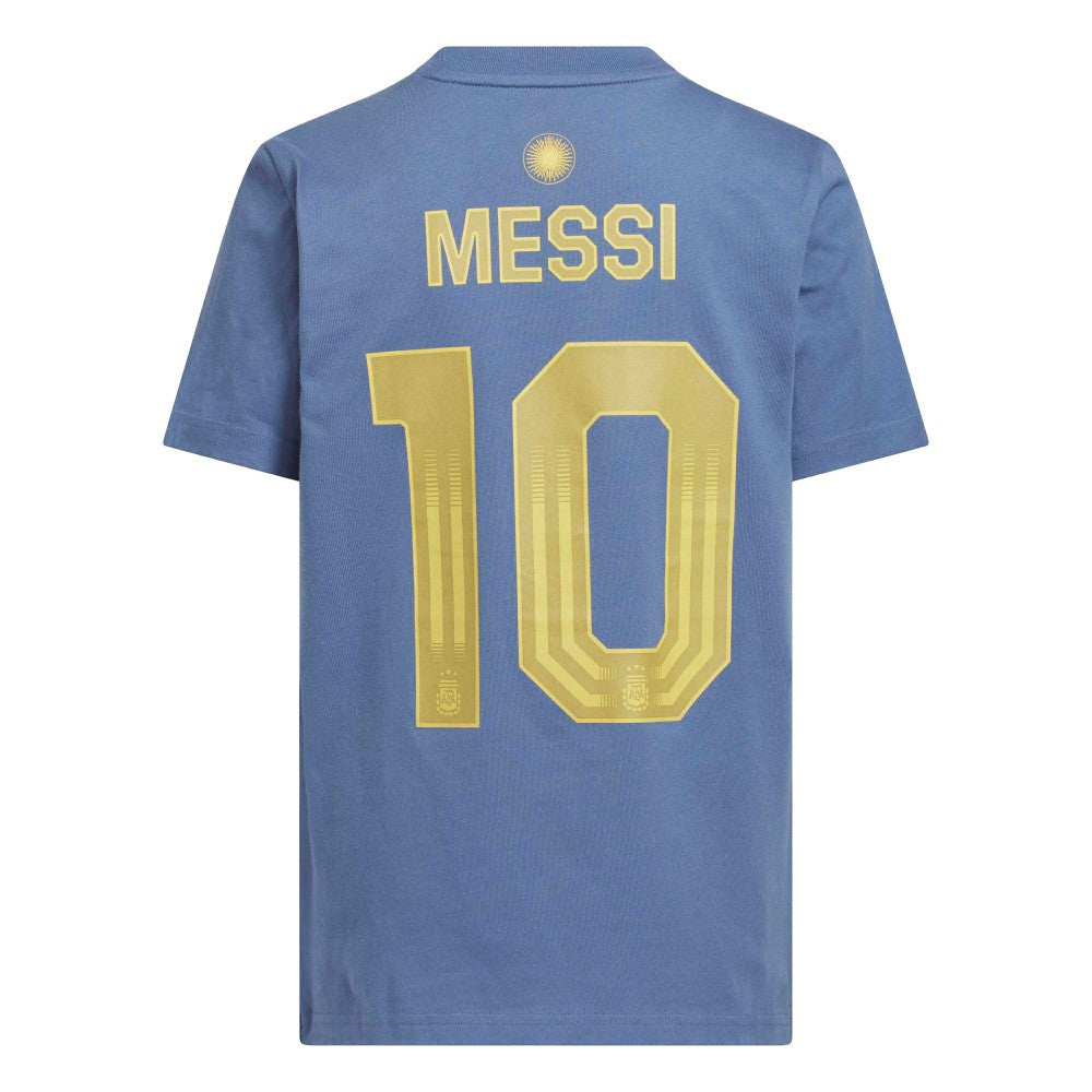 Lionel Messi Argentina National Team Youth Name & Number T-Shirt Blue - Adidas cheap