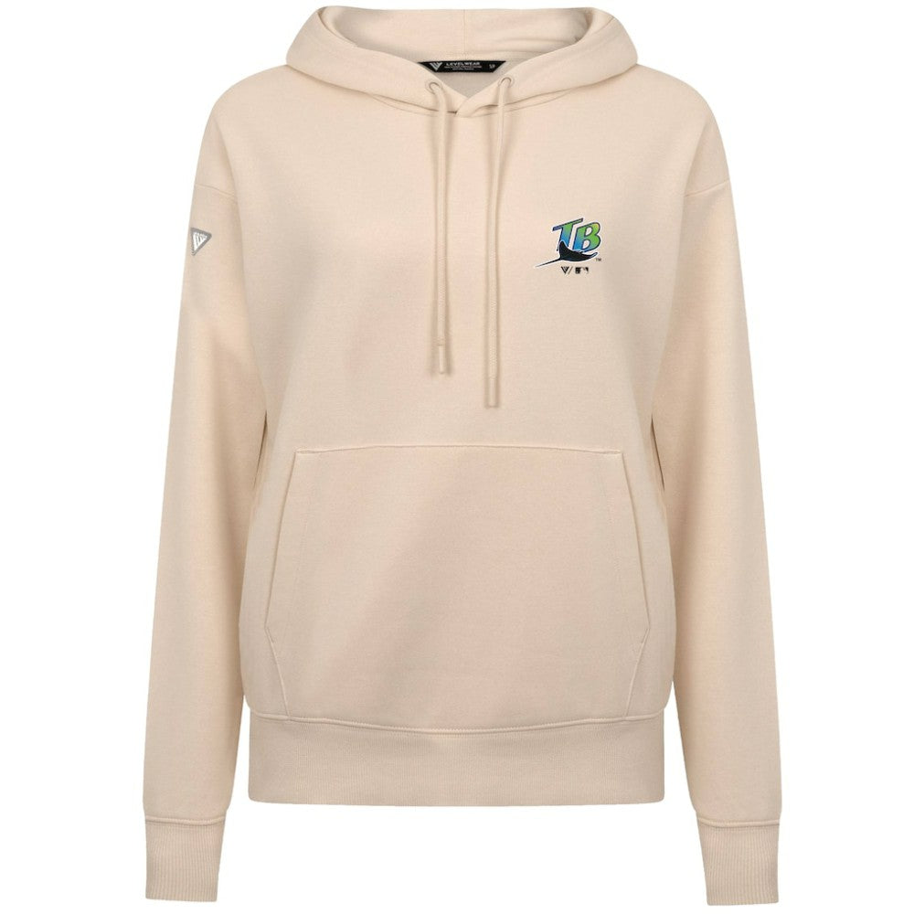 Tampa Bay Rays Levelwear Women's Cooperstown Collection Adorn Core Logo Pullover Hoodie - Khaki Hoodies