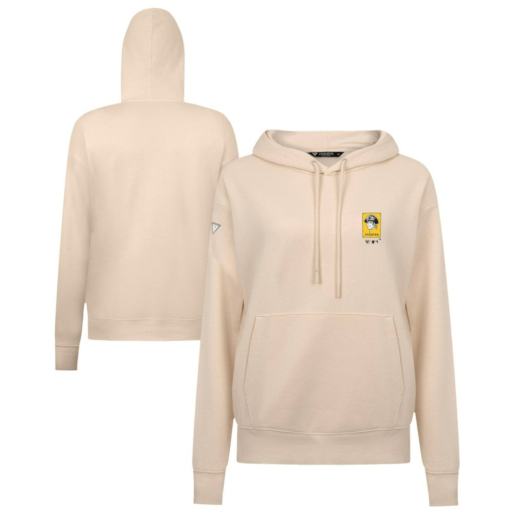 Pittsburgh Pirates Levelwear Women's Cooperstown Collection Adorn Core Logo Pullover Hoodie - Khaki Hoodies