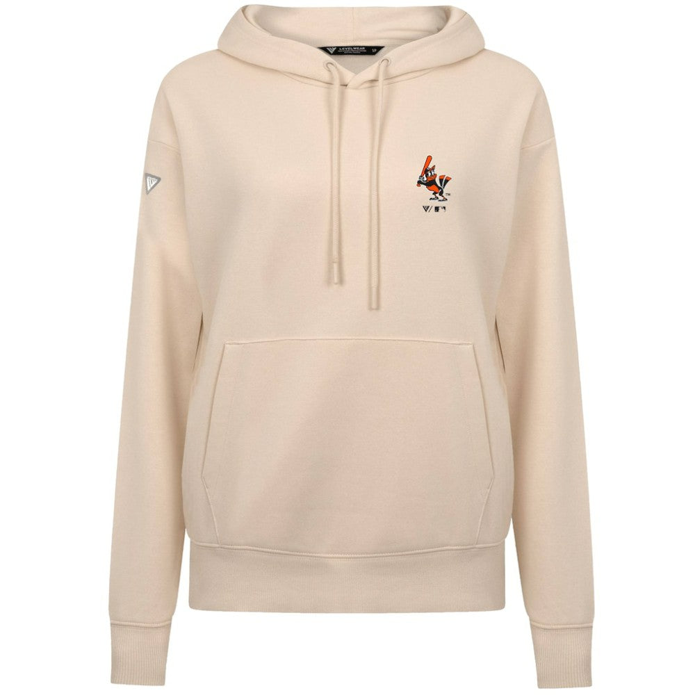 Baltimore Orioles Levelwear Women's Cooperstown Collection Adorn Core Logo Pullover Hoodie - Khaki Hoodies