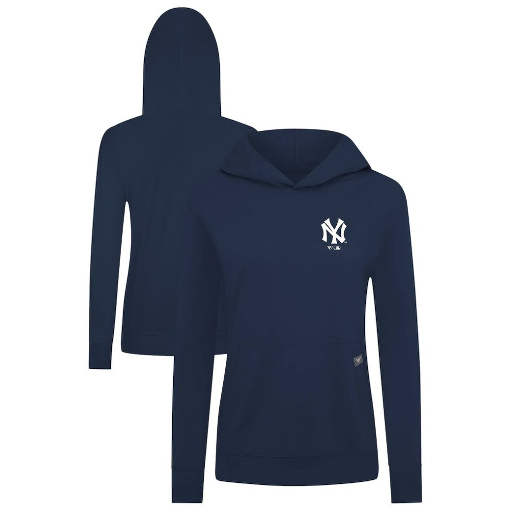 New York Yankees Levelwear Women's Cooperstown Collection Relay Core Logo Pullover Hoodie - Navy Hoodies