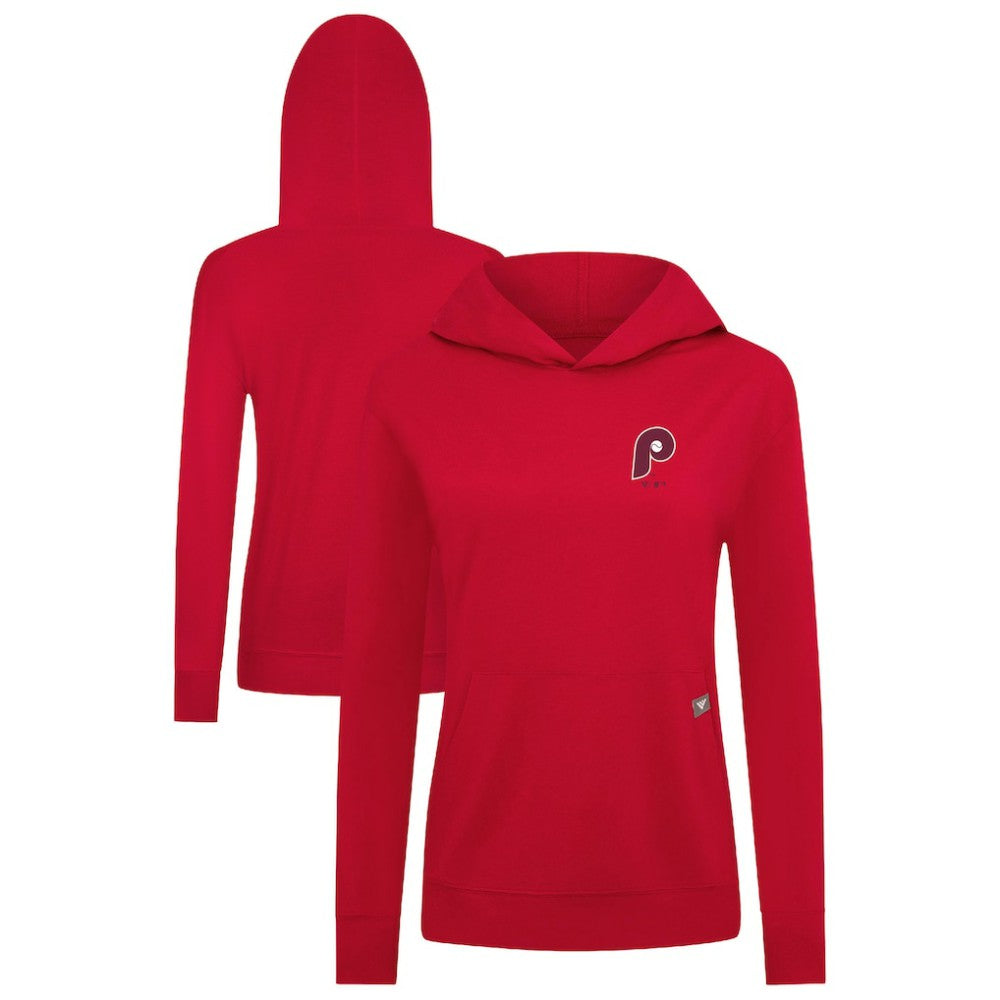 Philadelphia Phillies Levelwear Women's Cooperstown Collection Relay Core Logo Pullover Hoodie - Red Hoodies