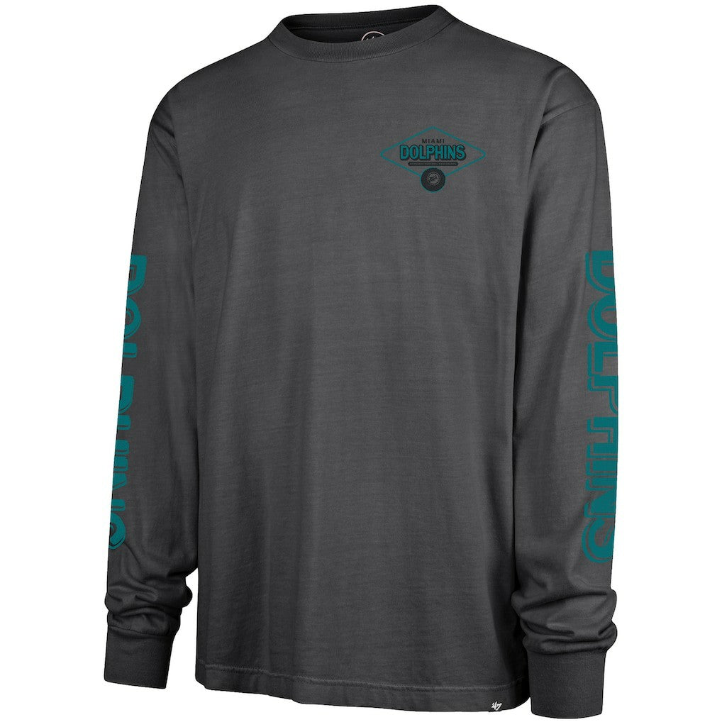 Miami Dolphins '47 Cairn Ravine Foundation Throwback Long Sleeve T-Shirt - Black T-shirts