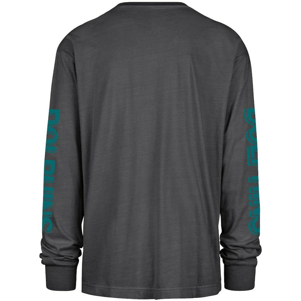 Miami Dolphins '47 Cairn Ravine Foundation Throwback Long Sleeve T-Shirt - Black T-shirts