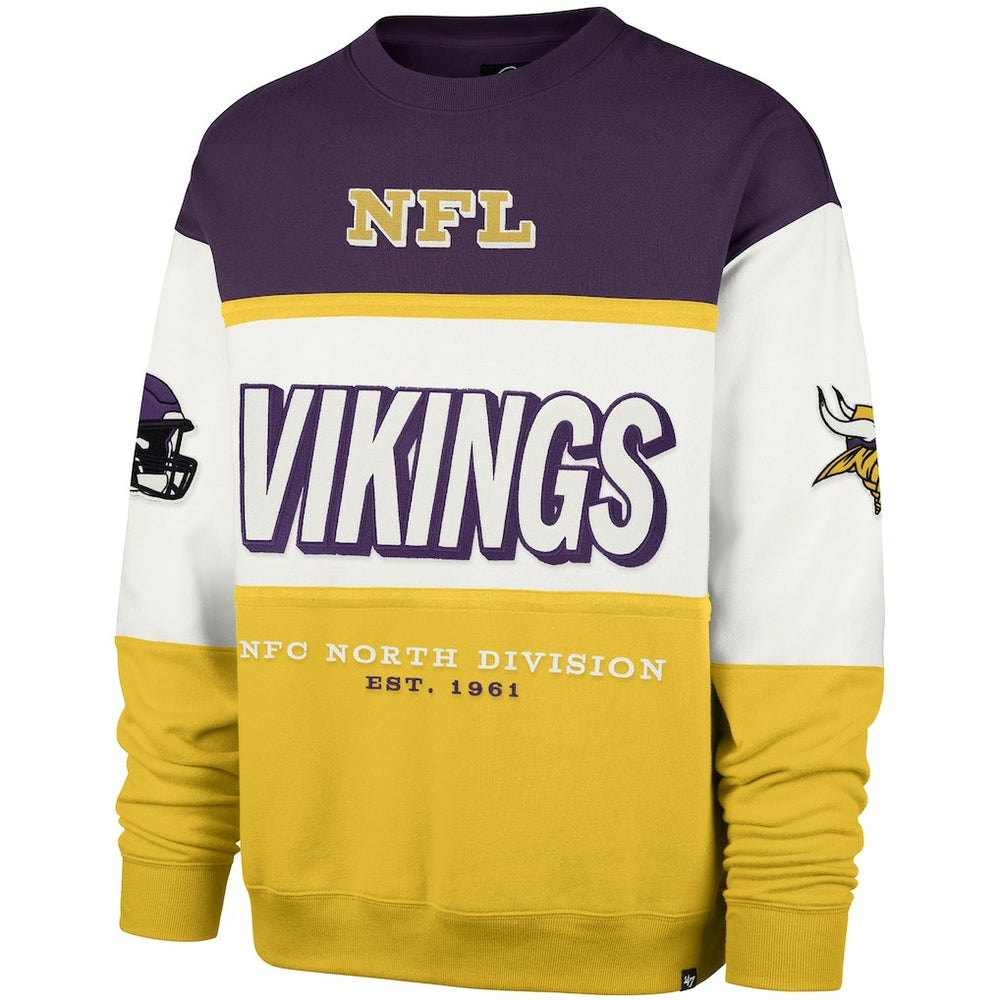 Minnesota Vikings '47 Breeze Maximalist Sweatshirt - Purple/Gold Sweatshirts