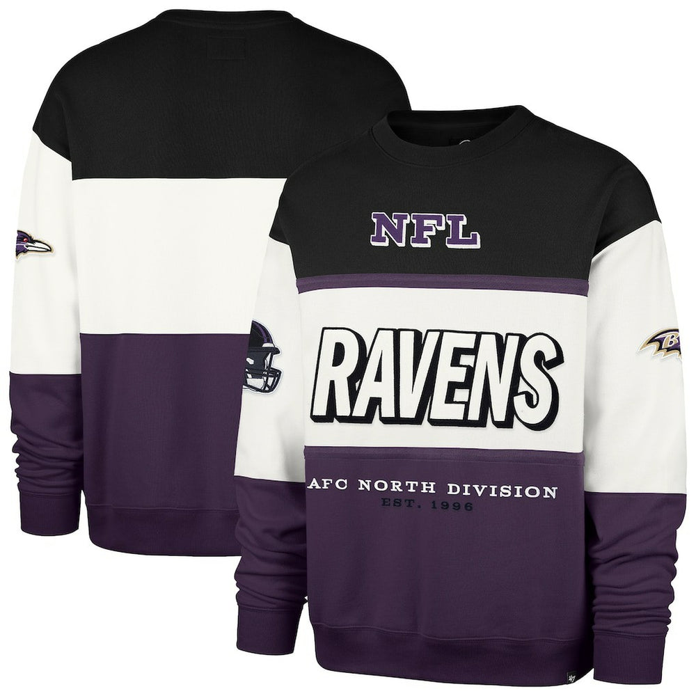 Baltimore Ravens '47 Breeze Maximalist Sweatshirt - Black/Purple Sweatshirts